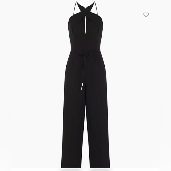 Halston Lou stretch crepe black jumpsuit